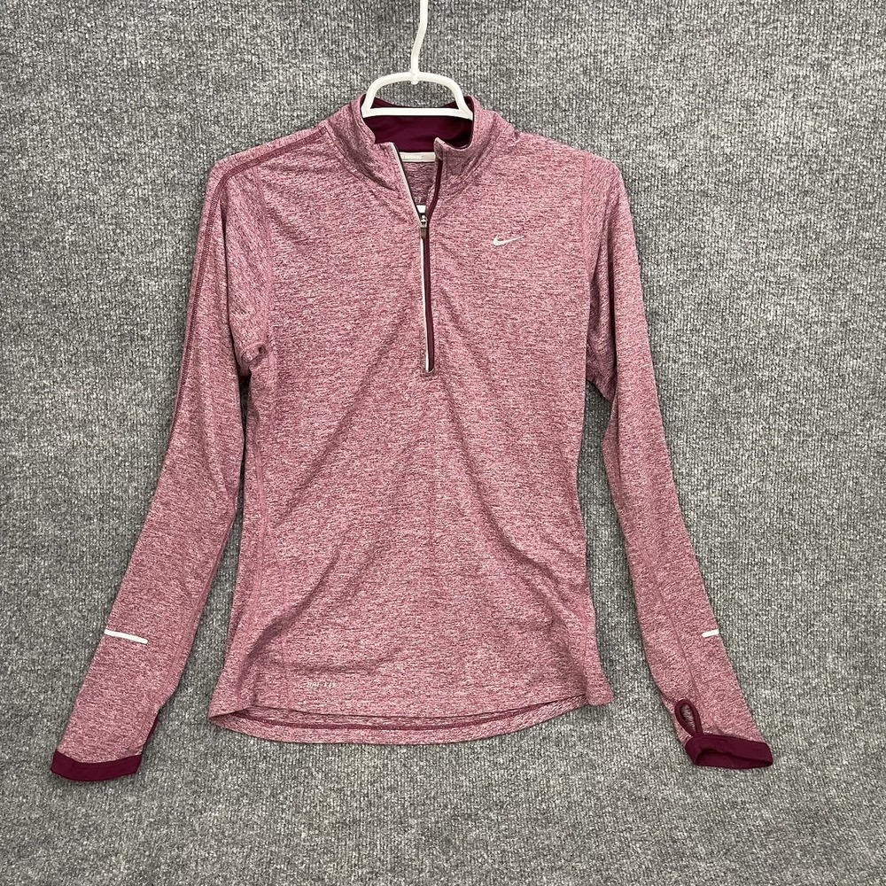 Nike Element 1/4 Zip Shirt Running Stretch 481320-637 Performance Red Sz S